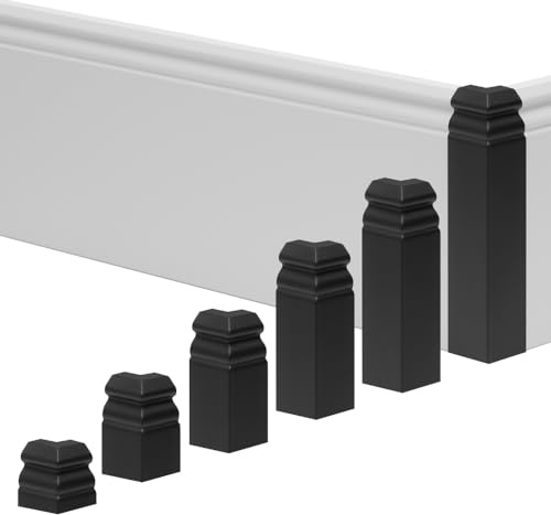 REESE Außenecke Schwarz für Sockelleisten | 18 x 60 mm | passgenau | Profil Hamburg/Berlin | Verbinder für Leisten | einfache Montage ohne Bohren