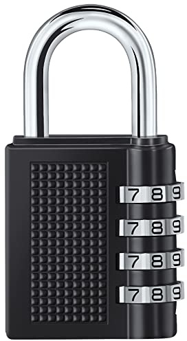 Vinabo Cadenas à Combinaison 4 Chiffres - Serrure Sécurisée avec Code Personnalisable, pour Portail, Garage, Casiers, École, Gymnase, Hangar, Boîte à Outils et Rangement