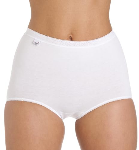 La Marquise Lot de 6 culottes maxi en coton majoritaire pour femme, blanc, 42