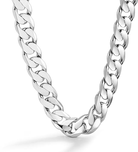 Dankadi Massivt kubanskt halsband 10 mm 12 mm i 925 silver för herr dam, stor kubansk länkkedja 16-30 tum, rockpunk, hiphop, Miami, smyckespresent, fest, födelsedag, 24, Sterlingsilver