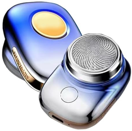 Mini-Shave Elektrorasierer, tragbarer Mini-Elektrorasierer für Männer, Mini Rasierer Herren Elektrisch, Taschengröße, Leichter Taschenrasierer, Nass und Trockenrasierer (Blau)