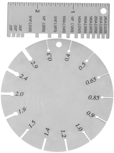 Holibanna 2pcs Stainless Steel Wire Gauge Tool Welding Thickness Measurement Gauge for Accurate Material Thickness Assessment Includes Double-sided and Metal Sheet for Versatile Use