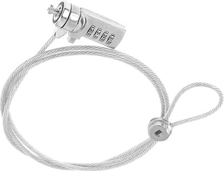 Cable antirrobo de 150 cm de seguridad de acero, combinación numérica, compatible con ranura Kensington Standard T-Bar. Uso 2 en 1: protección portátil y cadena para bicicleta, moto, scooter, patinete