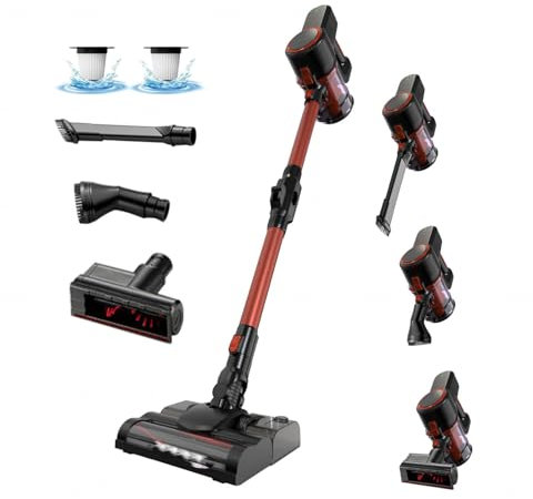 LRF-yxkj Lavapavimenti Senza Filo 5 in 1 Portatile, 200ml Serbatoio dell’acuqa Lavasciuga Pavimenti Senza Filo per Pavimento Tappeti Animali e Gli Interni Delle Auto