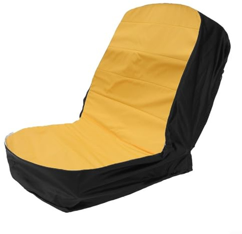 Fauhapyway Funda de asiento de tractor con bolsillos traseros, funda de cojín impermeable para cortacésped, vehículo agrícola, carretilla elevadora, gris y amarillo (amarillo)