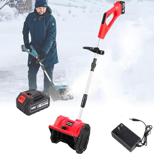 Cordless Electric Snow Shovel, Battery Powered with Adjustable Handle for Easy Snow Removal on Patios, Decks, and Driveways