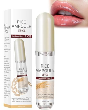Peel Shot Glow Rice Lip Oil,Lippenpeeling aus weißem schwarzem Reis Lipgloss,weiches Peeling-Lippenpeeling,nährende Lippenpflege,feuchtigkeitsspendende Formel Lippenhautentferner für alle Hauttypen