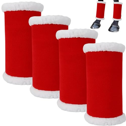 4 pezzi di fasce per gambe per cavallo, set di fasce per alleviare la fatica in piedi per cavalli, facile installazione, accessori per mantenere caldo il cavallo, per impostazioni di stalla e affluen