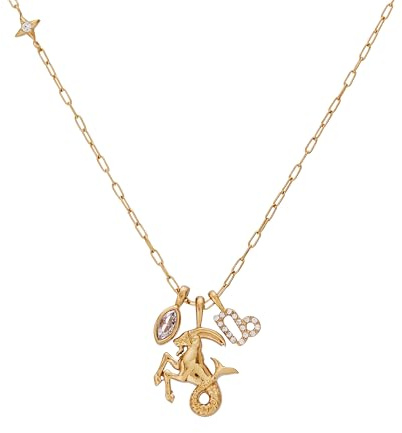 Alex and Ani Capricorn Charm Cluster Necklace, Stainless Gold | Pendant Necklace For Women | Stainless Steel, Gold-Plated, Crystal | Adjustable Necklace | Jewelry Gift For Women