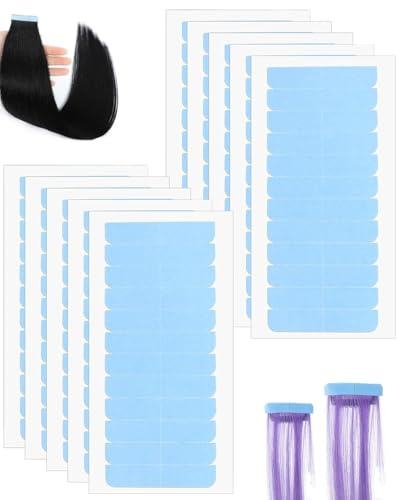 HUVZOR 120pcs Cinta Adhesiva para el Cabello, Cinta Adhesiva de Extensión de Pelo, Adhesivo Tape para Extensiones Cabello y Trama Cabello, Invisible Doble Cara Cinta Repuesto Peluca Impermeable