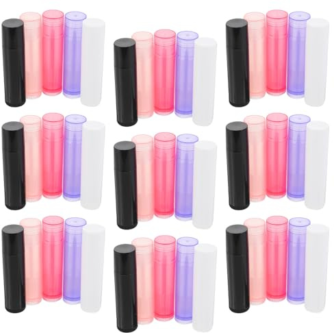 Generisch 50 Stück Leere Lippenstifthülsen Kunststoff Geruchsneutral und Auslaufsicher Vielseitig für Selbstgemacht Lippenbalsam und Lippenstift Wiederverwendbare Lippenbalsambehälter für