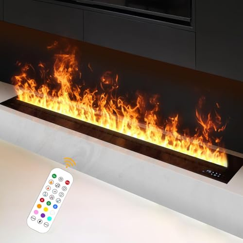 Wasserdampf Kamineinsatz mit Fernbedienung und Touchpanel, verfügt über automatische Wasserfüllung für realistischen 3D-Flammeneffekt