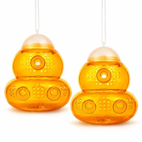 PLANTAWA Piège à Guêpes et Frelons Pack 2 – Système de Capture Extérieur pour Jardin et Terrasse, Piège Réutilisable pour Insectes Volants
