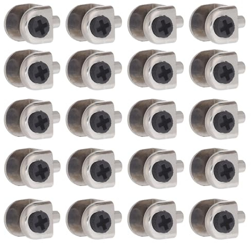 OSALADI Pinces pour Étagère en Verre Lot de 20 en Alliage de Zinc Noir pour Verre de 4-8 Mm Support de Fixation Solide pour Panneaux de Bain et Clips de Salle de Bain
