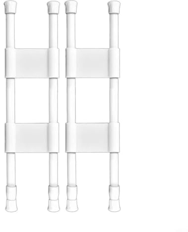 Micpointik verstellbare Spannstangen für Wohnmobil-Kühlschränke (40–70 cm), weiß, ausziehbare Aufbewahrungsstangen für die Kühlschrankorganisation im Wohnwagen, Montage ohne Bohren(white 40-70CM)