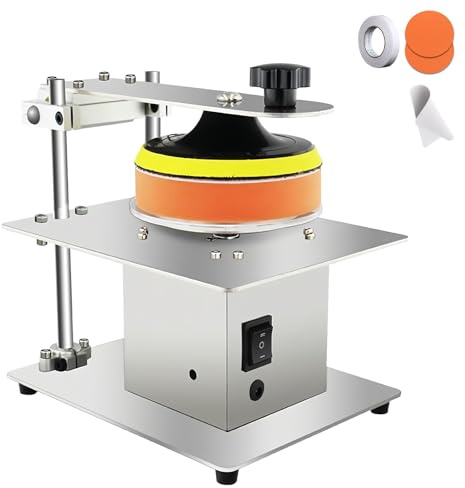 Disc Repair Cleaning Machine, 200W Electric Bench Sander with 2 Polishing Cotton, 1000-6000rpm Speed Adjustable for CDs DVDs Scratch Repair & Data Recovery