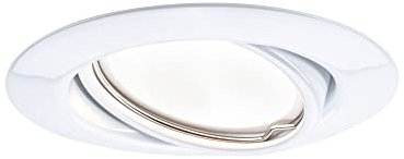Paulmann 93411 Luminaria empotrable LED Base, redondo, orientable, incl. 1x5 W, foco empotrable, juego, blanco, foco, metal, lámpara empotrable 3000 K GU10