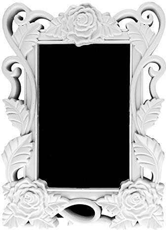 Cornice portafoto a forma di cuore con rilievo, stile barocco, da dipingere