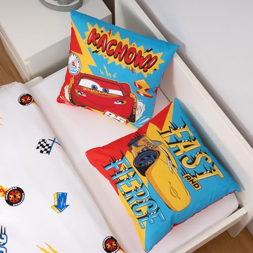 Disney Home Cars – Cojín Decorativo con Relleno y Cremallera – 40 x 40 cm – Cojín con Relleno, Gran cojín Decorativo para sofá, salón, Dormitorio – Suave cojín