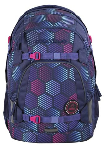 coocazoo Schulrucksack Mate „Indigo Illusion”, lila, ergonomischer & anpassbarer Tornister, höhen- & größenverstellbar, mit Brustgurt & Hüftgurt, ab der 3. Klasse