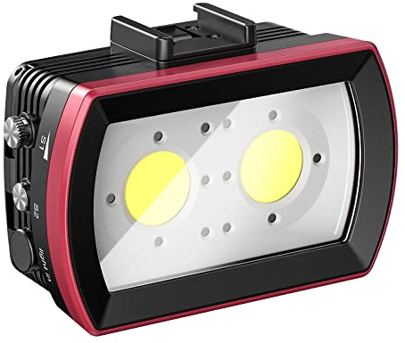 Seafrogs Diving Led Video Light 130FT/40M Waterproof White Red Blue Light Underwater Camera Filling Lights with Ball Head YS Adapter Photography Lighting for Gopro, Housing, Bracket(SL-21)