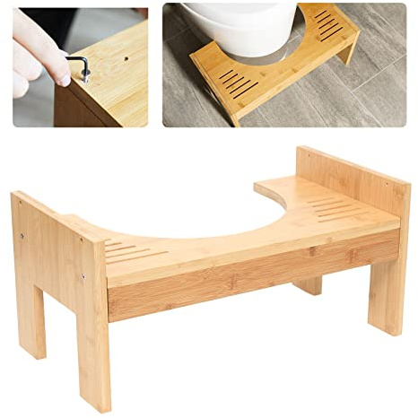 Esyogen Toilettenhocker Badezimmer Squatty WC Hocker aus Bambus,für Erwachsene und Kinder,Machen Sie die Kniebeuge bequem