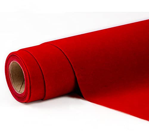 HARICSET Bastelfilz Selbstklebend 148 cm Breit Kinder Vliesstoff Stoff Filzplatten zum Filzuntersetzer Basteln Nähen DIY Patchwork(Size:1.48 * 1m,Color:rot)