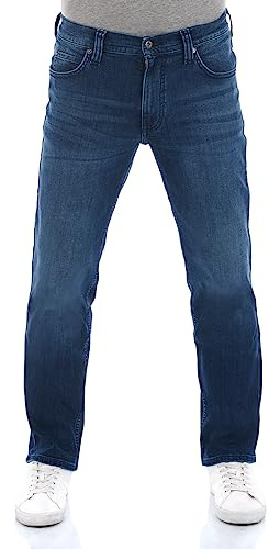 MUSTANG Jeans Herren Stretch Straight Fit Tramper Jeanshose Hose Denim Schwarz w38, Farbe:Dark (1014413-5000-882), Größe:38W / 32L