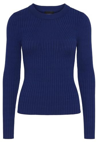 PIECES Maglione da Donna Pccrista LS O-Neck Knit Noos BC, Bellwether Blue., XS