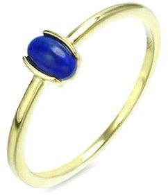 Stfery Ehering 18 Karat Ring für Frauen Oval Lazurit Verlobungsring Damen