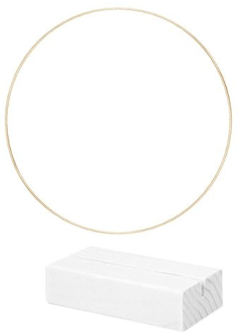 Wambere 1 Stück 30cm Metallringe,Runden Deko Ringe,Metallring mit Fuß,DIY Floral Hoop Wandbehang,Holzständer Kranz,Handwerk Floristik,Hochzeitskranz für Weihnachtsbasteleien,Hochzeit Dekor,Gold
