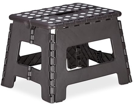 Helloshop26 Sgabello pieghevole trasportabile M 120 kg Nero 13_0002800