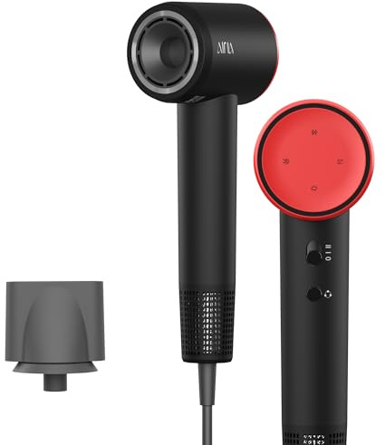 AINA High Speed Hair Dryer,brushless Motor,150,000RPM Lightweight, Ionic&Travel (1A Red)