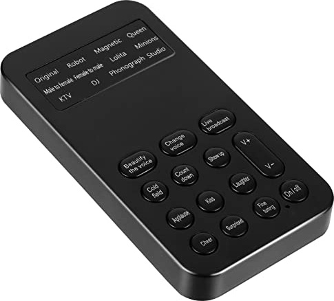 OFFIGAM Modificateur de Voix Mini Portable Noir 8 Effets Sonores, Plug and Play en Abs, pour Live Broadcast et Trick sur Téléphone et Ordinateur