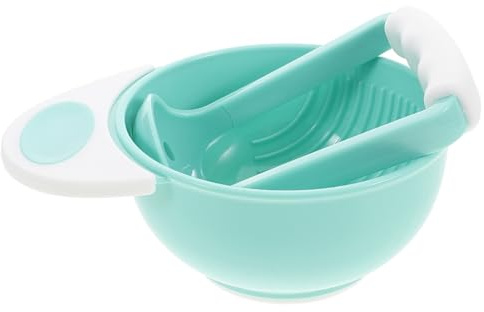 Broyeur Manuel pour Aliments pour Bébés Bol Double | Pp Vert Clair, Couvercle Hermétique, pour Fruits et Viandes, la Cuisine et Préparation des Repas