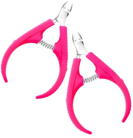 DECORNIJIA 2 piezas Cortacutículas Profesional Inoxidable de Herramienta para Eliminar Cutículas y Bordes de Uñas para Manicura y Cuidado de Uñas