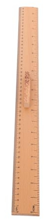 Operitacx Regla de Madera para Costura y Enseñanza Doble Escala Precisa Herramienta Portátil para Quilting y Confección Protector de Tela Suave