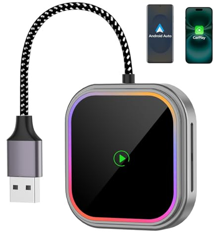 2 en 1 Adaptateur Carplay sans Fil iOS 10+ & Android Auto 11 +