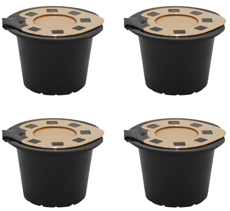 4pcs Coffee Pods with Stainless Steel Lid Reusable Dishwasher Safe Brewing Tool for Home Espresso Maker Parts Stainless Steel Pods