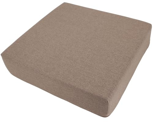 Alphadeco Premium Line Sentoa - Sitzkissen - Hochwertiger Möbelstoff - Kaltschaum - Waschbar - Aufstehhilfe - Bodenkissen - 40x40x10 - Hellbraun