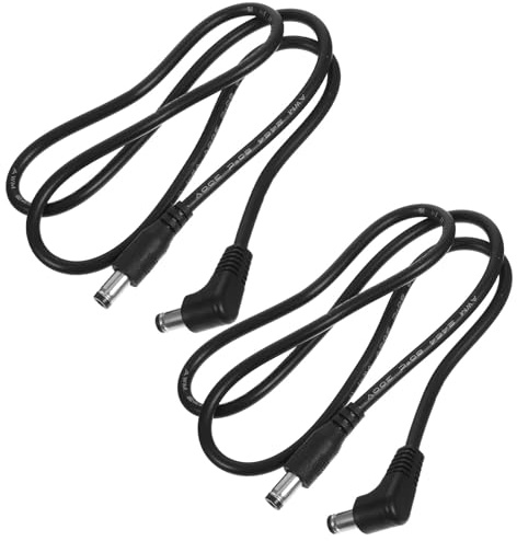 Healifty 2 Stück Stromkabel Dc Netzkabel für Effektgerät Leichtes Schwarzes PVC Metall Stromkabel 65cm für Musikinstrumente und Gitarren Effektgeräte