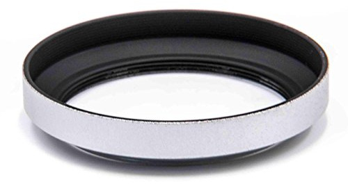 vhbw Aluminium paraluce parasole 46mm nero/argento compatibile con obiettivo sostituisce Contax GG-1