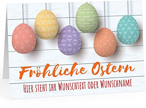 Große XXL Grußkarte Frohe Ostern (DIN A4) SELBER GESTALTEN individualisieren - mit Wunschname oder Wunschtext - mit Umschlag/Edle Design modern Klappkarte/Ostergruß/Ostern/Osterfest/Extra Groß