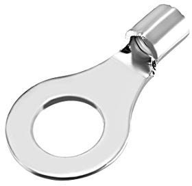 Kabelschuhe, Kupfer, 12-10 AWG RNB5.5-8 4-6 mm2, Bolzenloch, Batterie-Kabel-Enden, Ösen, Rohrklemme, Ring-Bindungen, silberfarbene Verbindungen, 10 Stück