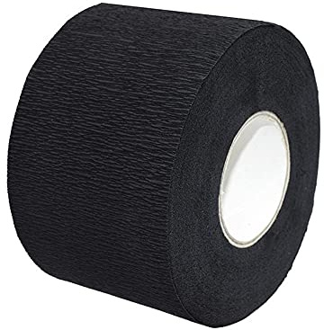 Lot de 100 bandes de papier jetables pour le cou de barbier - Noires - Extensibles - Outil de coiffure pour salon de coiffure, coupe de rasage, coloration