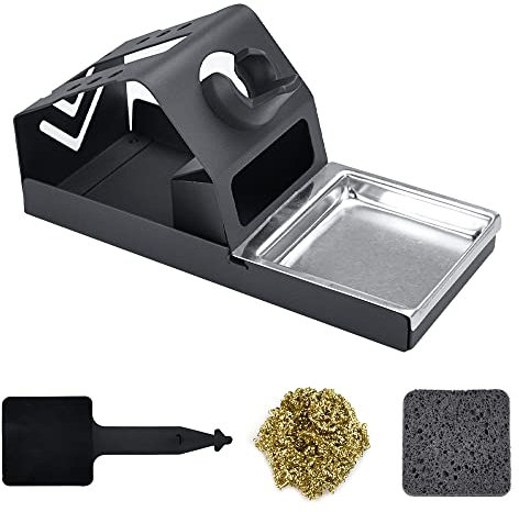 AFASOES Lötkolbenständer Lötstation T12 mit Schwamm Lötkolben Halterung Universal Lötkolbenunterstützung Lötkolbenständer zur Ablage Lötspitzen Reinigungskugel Lötstation für Lötkolben