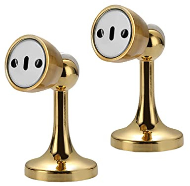 FREEDL 2 Stücke Türstopper Magnetisch Türstopper Wand Edelstahl Magnetisch für Wand oder Bodenmontage, Türfeststeller Magnet mit Schraube Zum Schutz Von Wand und Möbel Boden,Gold