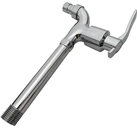 Wasserhahn für Ausgußbecken, Wandarmatur Gartenhahn Auslaufhahn Auslaufventil, Ventil 1/2'' (HV854) Hahn 19,5cm Lang mit Adapter.
