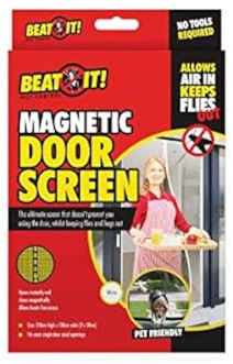 White Magnetic Polyester Mesh Door Screen, 210 x 100 cm (1 Set) - Easy Installation, & Ideal for Pest & Insect Protection