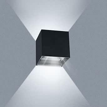 ledmo 20W LED Wandleuchte Innen 6000K Kaltweiß Wandbeleuchtung | Auf und ab Verstellbarer Abstrahlwinkel IP65 Wasserdichte Schwarz Außenwandleuchten